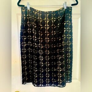 Robert Rodriguez Crochet Lace Pencil Skirt